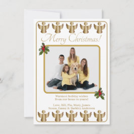Guldänglar julfoto firande julkort