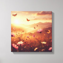 Guldängsglädje med vilda blommor – Canvas konst
