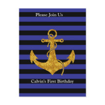 Guldankare på blåa ränder med anpassad färg