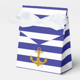 Guldankare på blåa ränder presentaskar