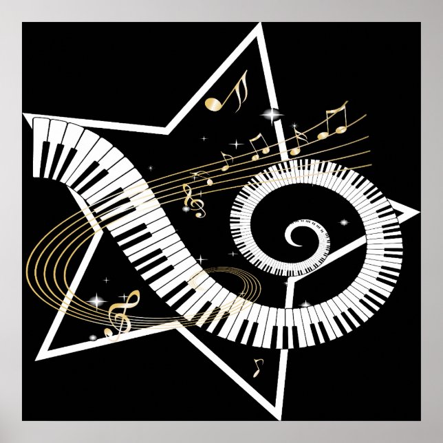 Guldanteckningar i Musical Star Poster (Framsidan)