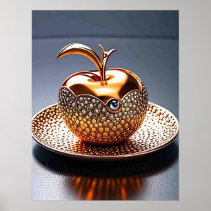 🍎 Guldäpple Elegant Dekorationspresent För Hemmet Poster