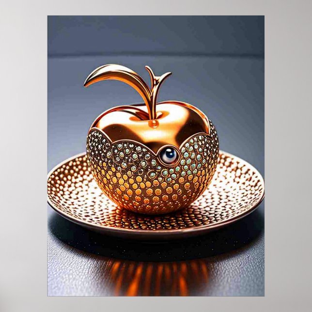 🍎 Guldäpple Elegant Dekorationspresent För Hemmet Poster (Framsidan)