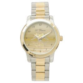 Guldårsdag - delfiner och hjärta armbandsur