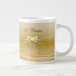 Guldårsdag - delfiner och hjärta jumbo mugg