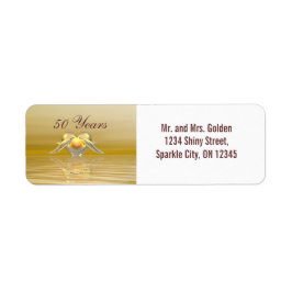 Guldårsdag - delfiner och hjärta returadress etikett