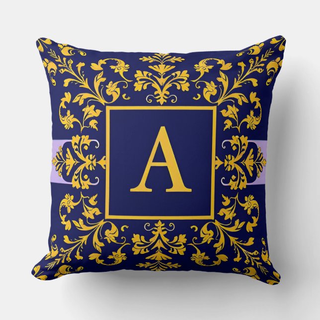 Guldbarock bokstav A Klassisk monogramstil ✨ Kudde (Framsida)