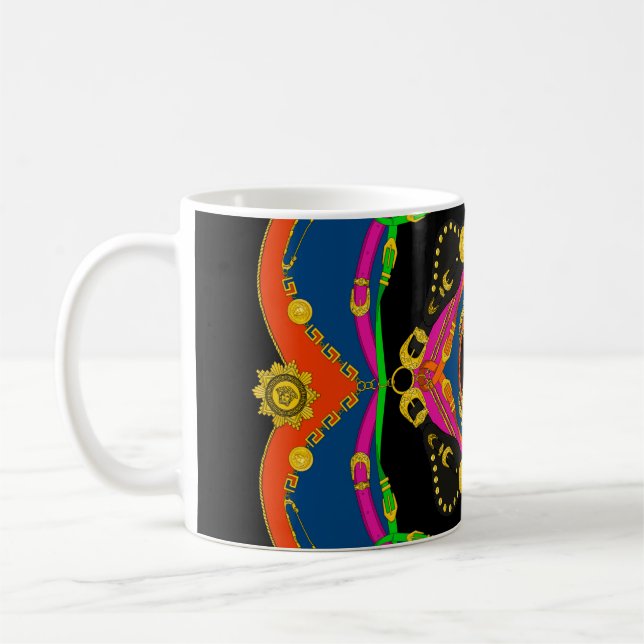 guldbaroque, chain och bälte mönster kaffemugg (Vänster)
