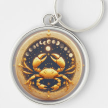 Guldbelagd Cancer Kosmisk Zodiak