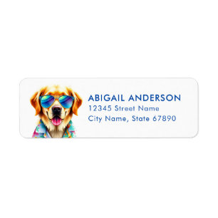 Guldbelägg Hund Returadressetiketter Returadress Etikett