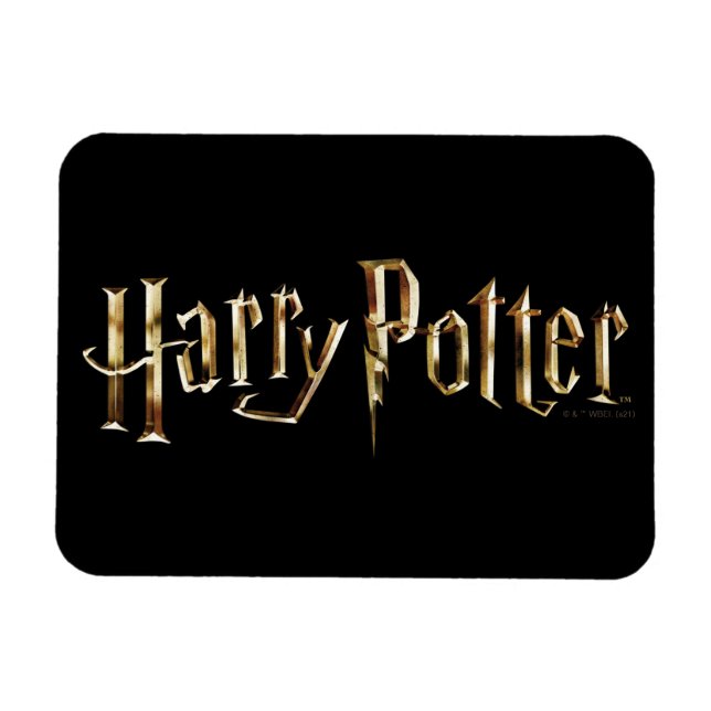 Guldbelagt Harry Potter-logotyp Magnet (Horisontell)