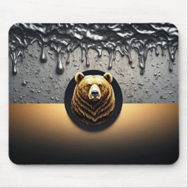 Guldbjörnshuvud med droppande metall 🐻 musmatta