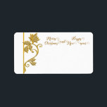 Guldblad Juladressetikett Adressetikett<br><div class="desc">Guldblad Jul adressetikett</div>