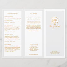Guldblad Logo Hudvård Spa TriFold Broschyr