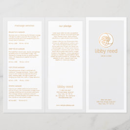 Guldblad Logo Hudvård Spa TriFold Broschyr