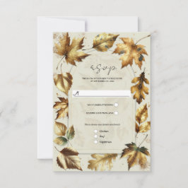 Guldblad mandel beige kräm glam höst RSVP OSA Kort