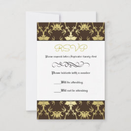 Guldblad Retro Formell - RSVP-kort OSA Kort