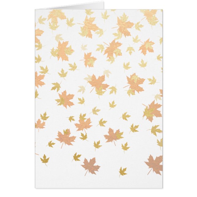 Guldbladskonfetti på genomskinlig bakgrund hälsningskort (Framsidan)