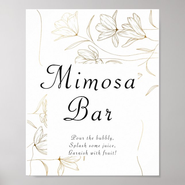 Guldblomma Mimosa Bar Affisch Skylt (Framsidan)
