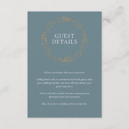 Guldblommig Girland Gästinformationsdetaljer Tilläggskort