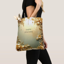 Guldblommiga Prydnader Högtidlig Totebag Tygkasse
