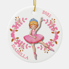 Guldblond ballerinadekoration julgransprydnad keramik