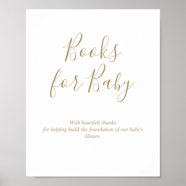 Guldböcker för Baby Shower-skylt Poster (Framsidan)