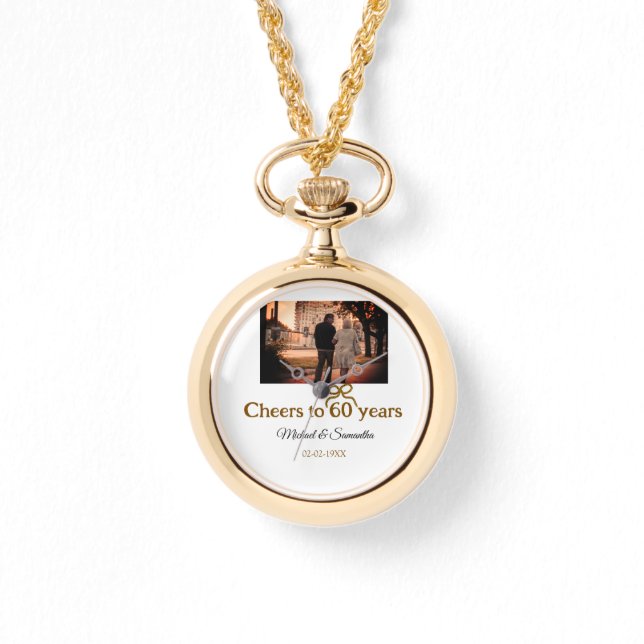 Guldbollar till 60-årsdagen bröllop armbandsur (Framsida)