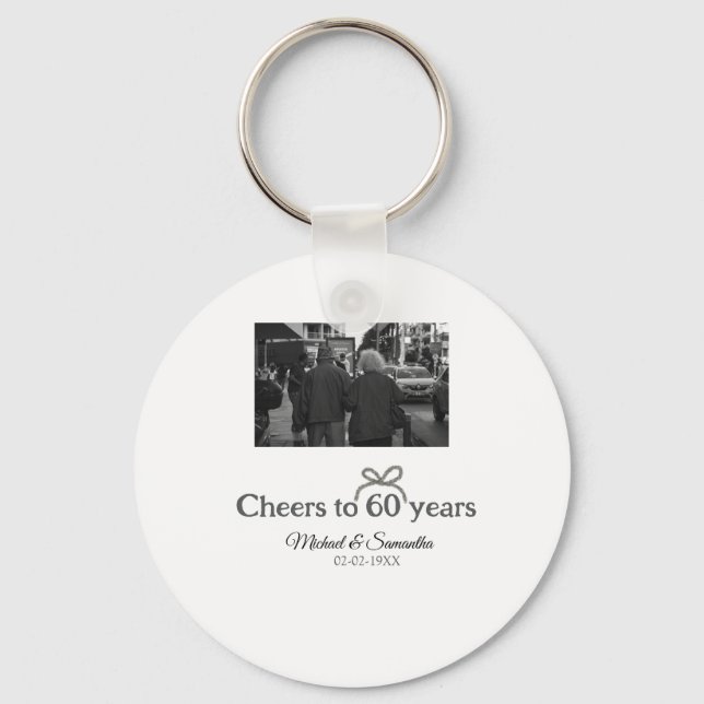 Guldbollar till 60-årsdagen bröllop nyckelring (Framsida)