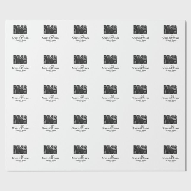 Guldbollar till 60-årsdagen bröllop presentpapper (Platt)