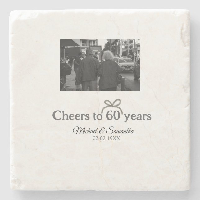 Guldbollar till 60-årsdagen bröllop stenunderlägg (Framsidan)