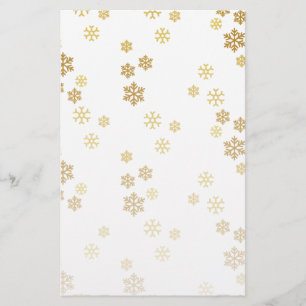 Guldbränd Snöflingor Brevpapper