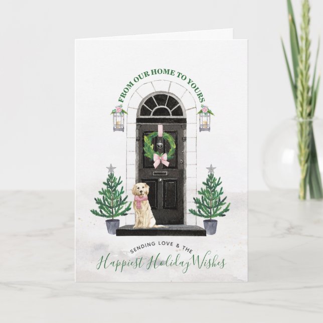 Guldbreton julhälsningskort helgkort (Framsida)