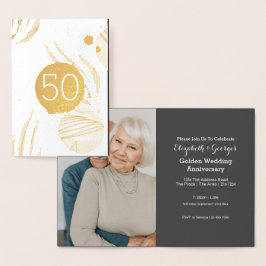 Guldbröllop 50-årsjubileum folierat kort