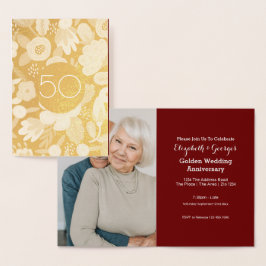 Guldbröllop 50-årsjubileum folierat kort