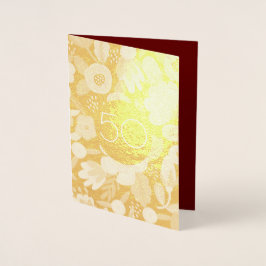 Guldbröllop 50-årsjubileum folierat kort