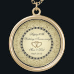 Guldbröllopårsdaghalsband Guldpläterat Halsband<br><div class="desc">En Digitalbcon avbildar designen som presenterar ett guld, och svartfärgtemat med en variation av anpassningsbar avbildar, formar, mönster och stilar i detta halsband en-av-en-sorten "för den 50th bröllopsdagen". Denna elegant och färgrika design gör idealgåvan för årsdaggåvan för frun eller, som en gåva för familj och vänner gillar inbjudet till denna...</div>
