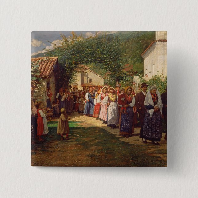 Guldbröllopet (olja på kanfas) knapp (Framsida)