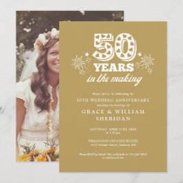 Guldbröllopsfoto 'In The Making Gold' 50-årsjubile Inbjudningar