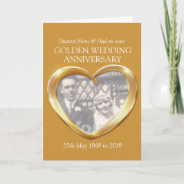 Guldbröllopsfoto mamma & pappa kort
