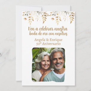 Guldbröllopsinbjudan 50 år med foto inbjudningar