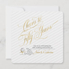 Guldbröllopsjubileum 50 år Stripor Inbjudningar