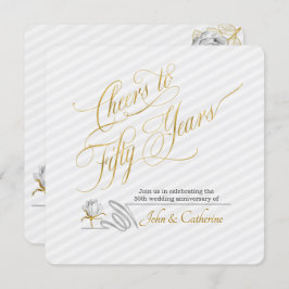 Guldbröllopsjubileum 50 år Stripor Inbjudningar