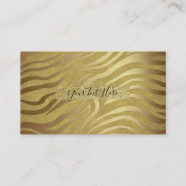 Guldbrons Zebratryck Djungel Safari Glamour Visitkort