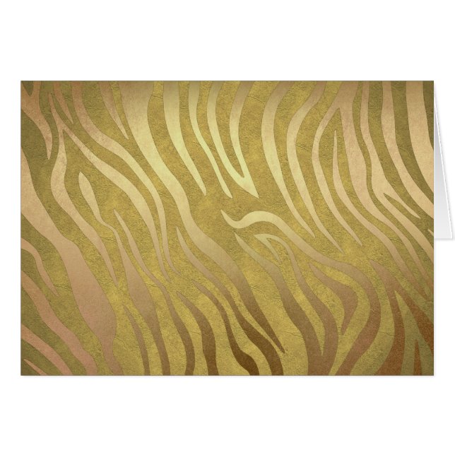Guldbrons Zebratryck Jungle Safari Glam OBS Kort (Framsidan Horizontal)