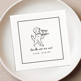 Guldbrottshund Bröllop Cocktails Servetter