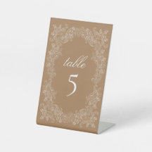 Guldbrun antika botanisk krans bord