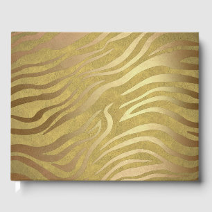 Guldbrun Zebraprint Djungel Safari Glamour Gästböcker