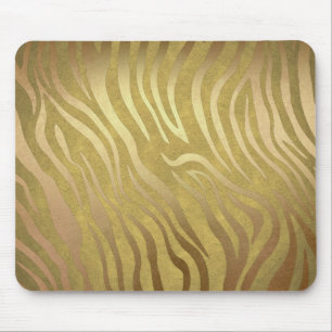 Guldbrun Zebraprint Djungel Safari Glamour Musmatta