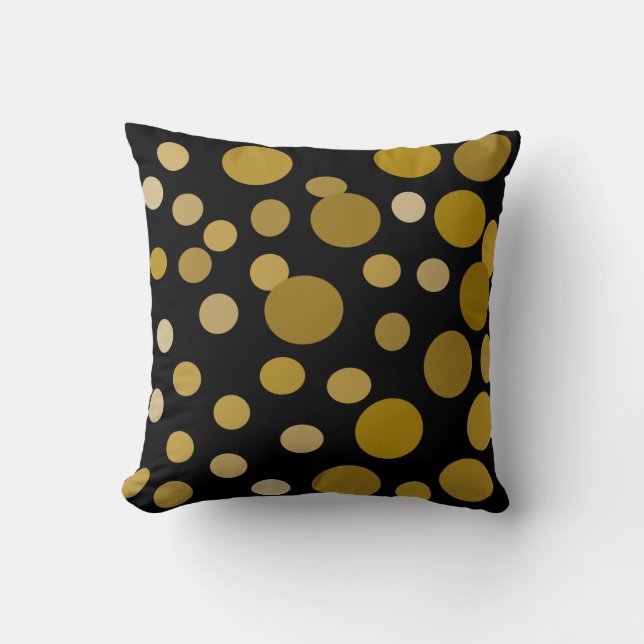 Guldbubbla svart Pillow Kudde (Framsida)
